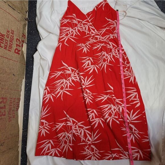 VINTAGE 70s red Hawaiian spaghetti strap fit and‎ flare sun dress M - Picture 9 of 9